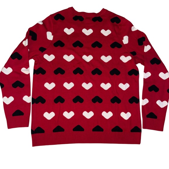Charter Club Petite Red Heart Pattern Sweater Petite P/L - Picture 2 of 6